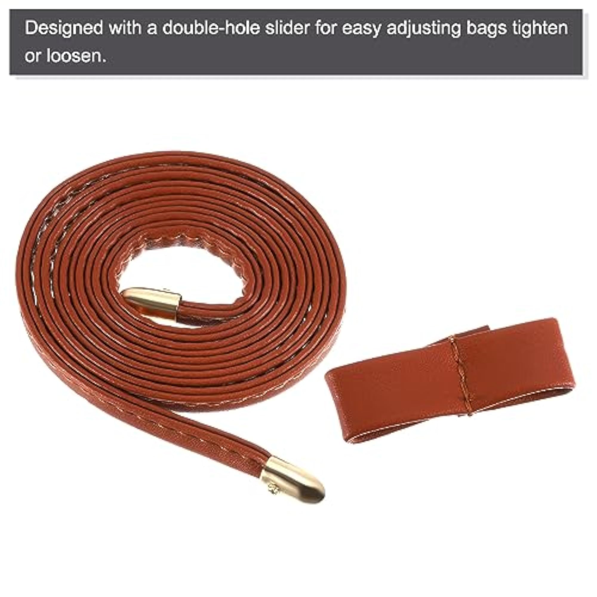 PU Leather Drawstring Bag, Detachable Pull Handle